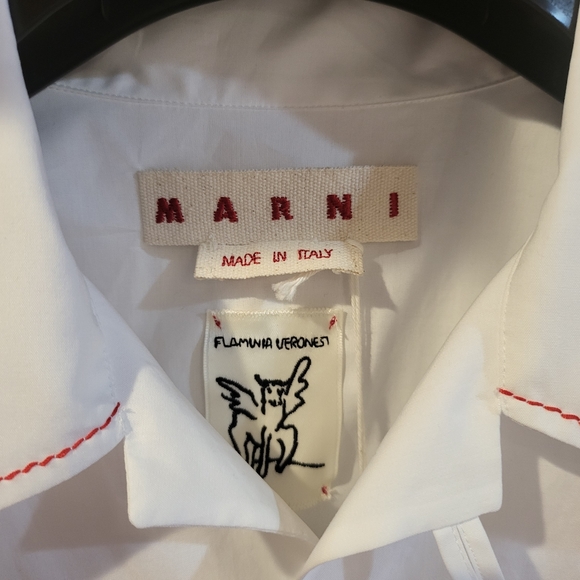 MARNI Embroidered Character Poplin Shirt - Picture 4 of 8